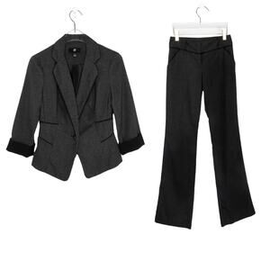 Iz Byer Pantsuit Charcoal Gray Dress Pants and Blazer Women's Suit Formal XS